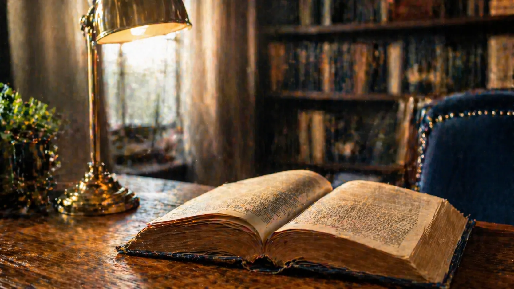 Libro aperto su scrivania con lampada dorata — glossario della bolletta energia